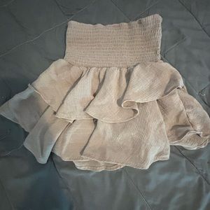 SHEIN PETITE High Waist Two Layer Hem Skirt